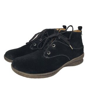 Comfortiva Boots Womens Lace Up Black Suede Ankle Comfort Booties Size 8.5